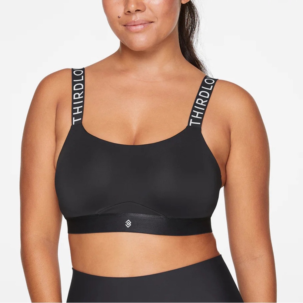 ThirdLove Black Adjustable Sports Bra, Size 34D
